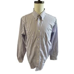 Brooks Brothers Men's Dress Shirt XL Regent White Purple